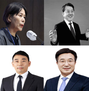 왼쪽 위부터 시계방향으로 최민희, 김병주, 윤호중, 김용민 당선인